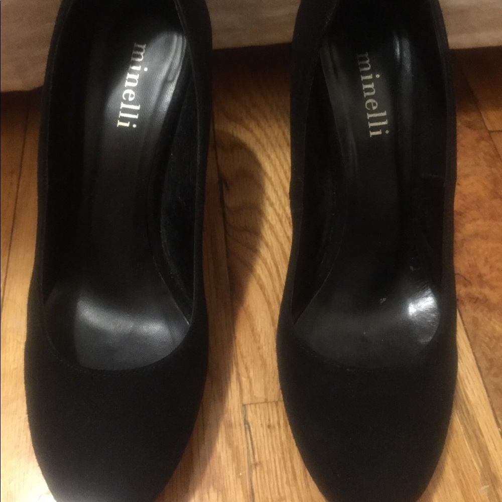 Italian black suede heels